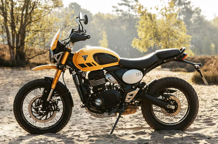 The most recent addition to the Bajaj-made 400cc Triumph lineup is the Scrambler 400 XC. The most recent addition to the Bajaj-made 400cc Triumph lineup is the Scrambler 400 XC.